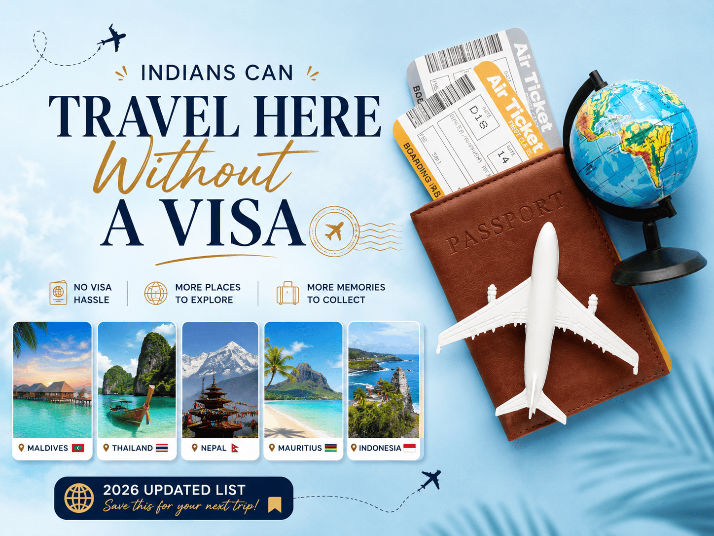 Visa-Free Countries for Indians in 2026